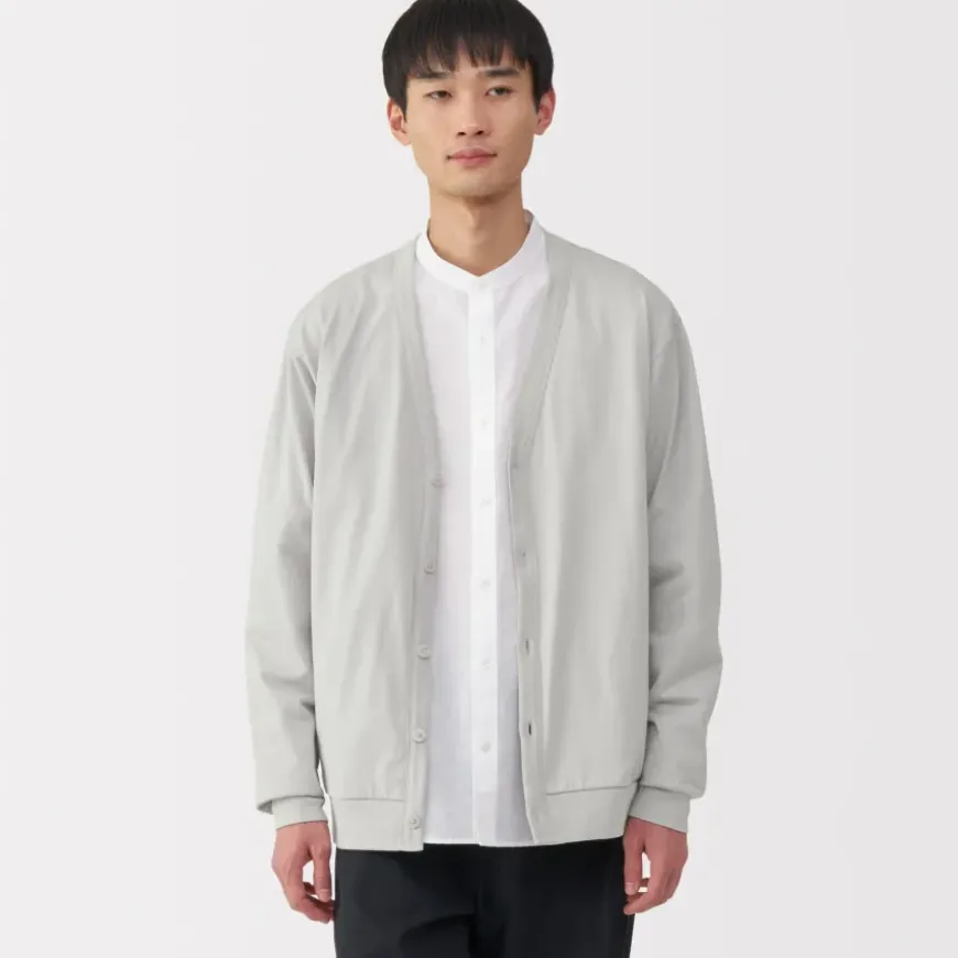 Men's Washed Jersey V-Neck Cardigan