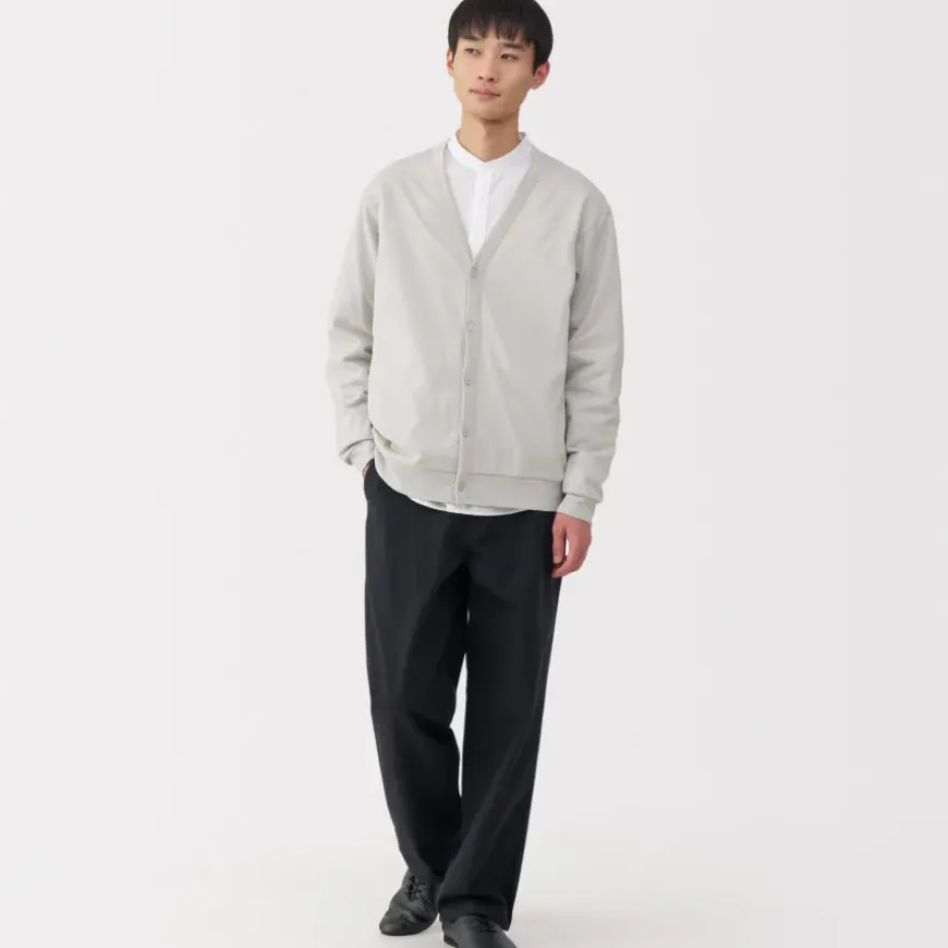 Men's Washed Jersey V-Neck Cardigan
