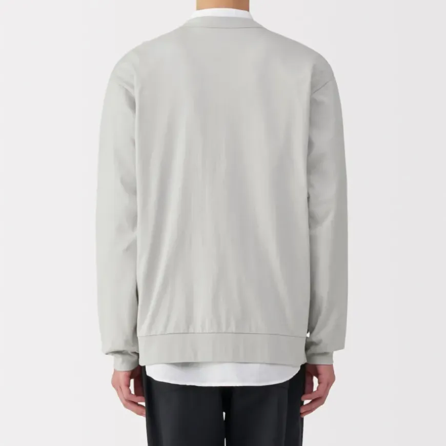 Men's Washed Jersey V-Neck Cardigan