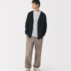 Men's Washed Jersey V-Neck Cardigan