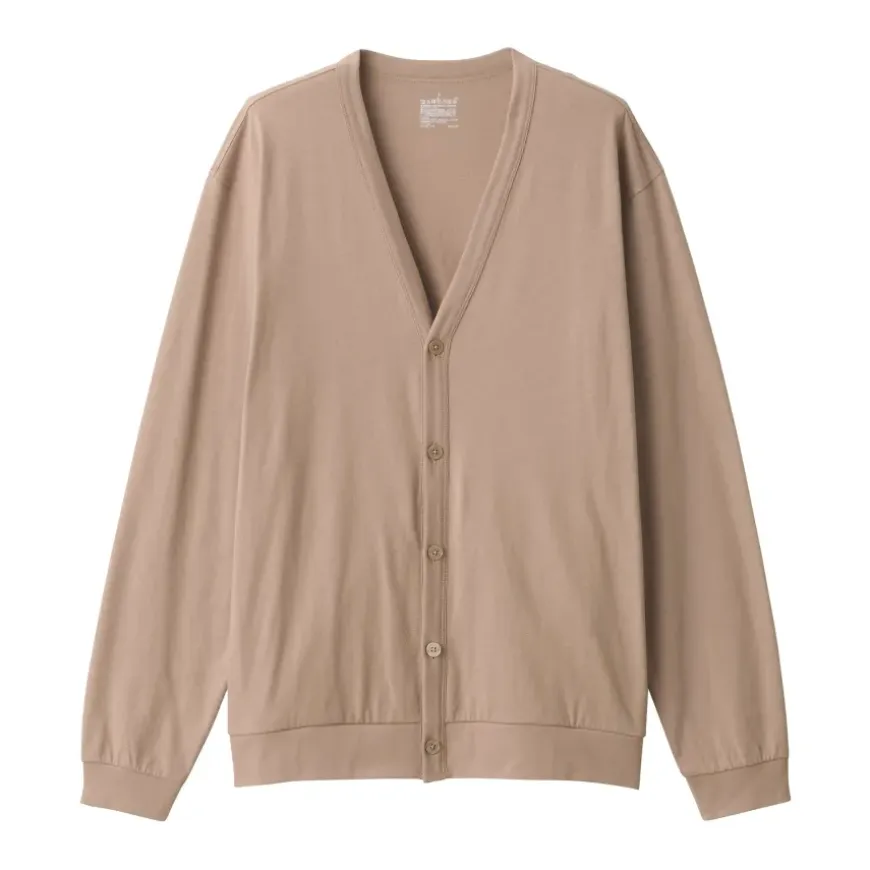 Men's Washed Jersey V-Neck Cardigan