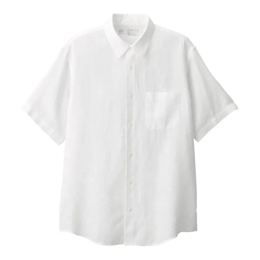 Men's Washed Linen Short Sleeve Shirt
