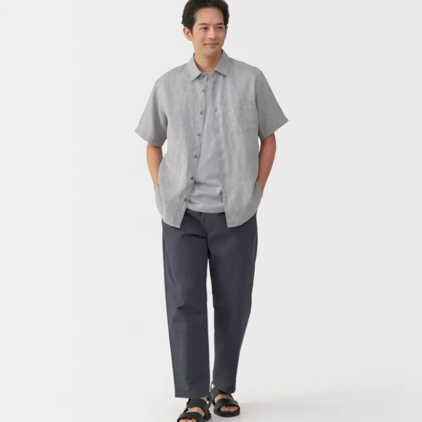 Men's Washed Linen Short Sleeve Shirt