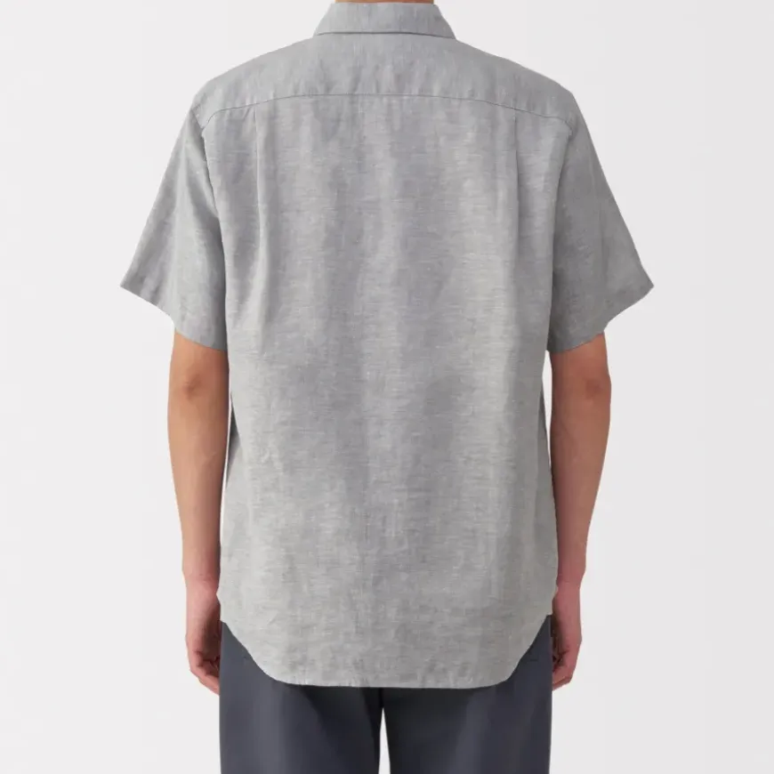 Men's Washed Linen Short Sleeve Shirt