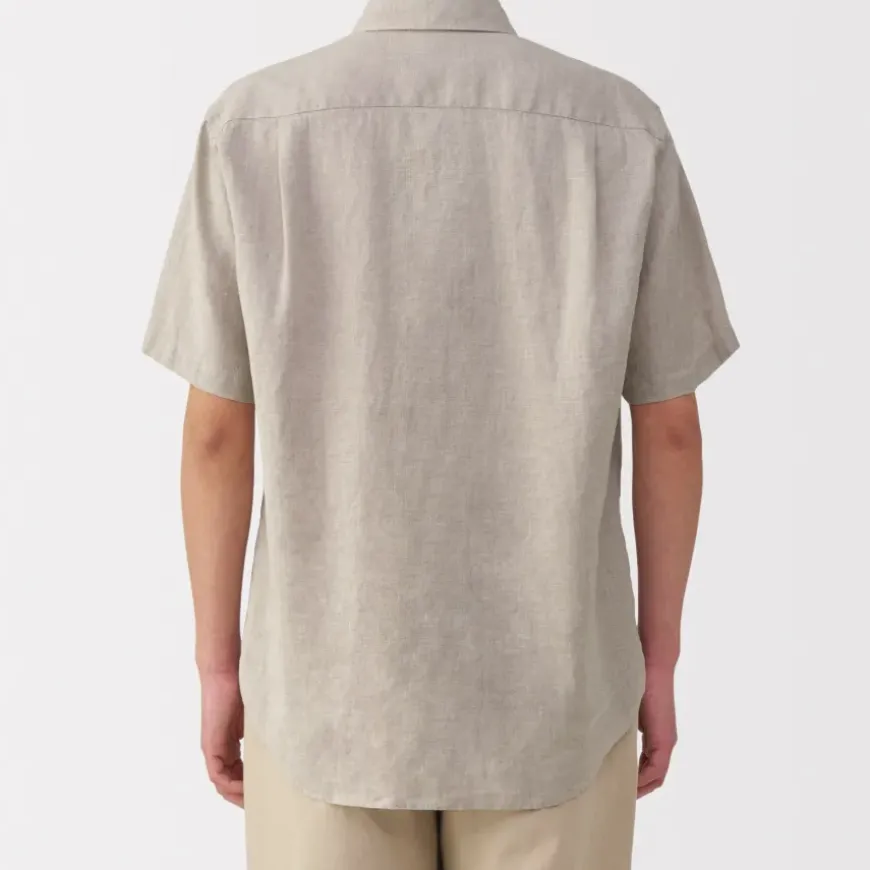 Men's Washed Linen Short Sleeve Shirt
