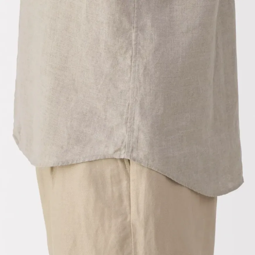 Men's Washed Linen Short Sleeve Shirt