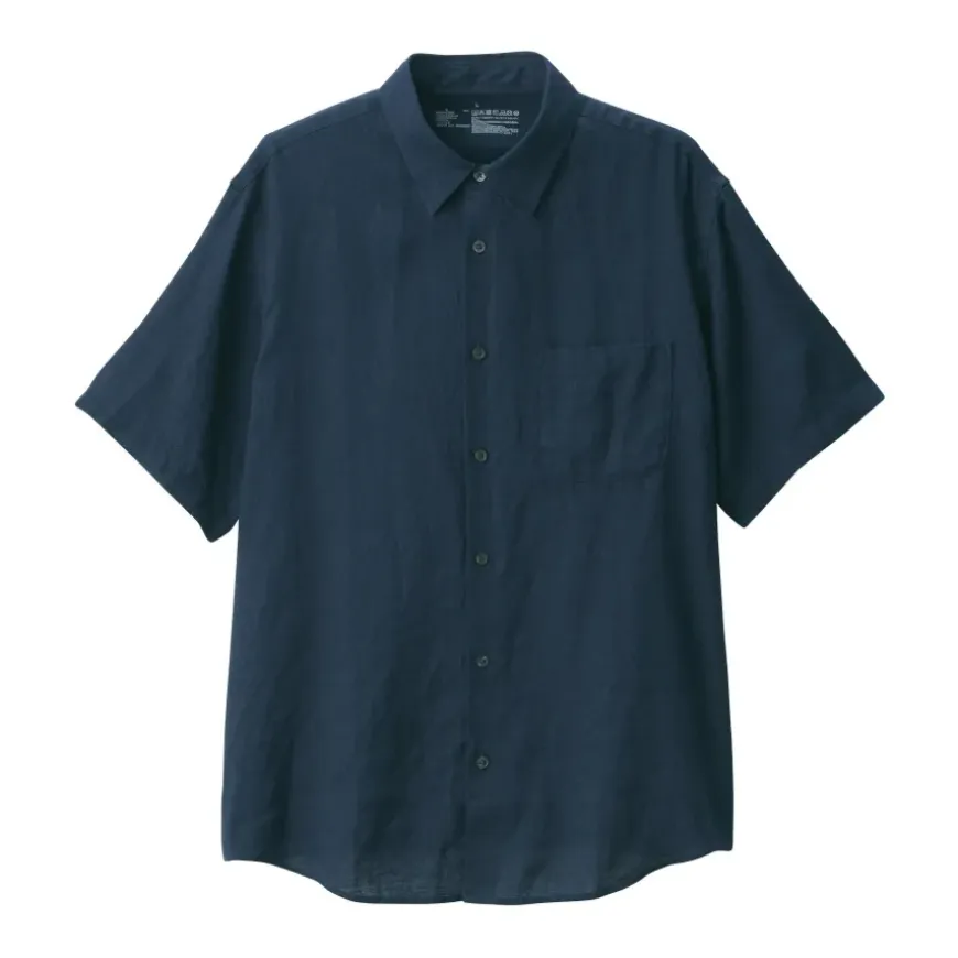 Men's Washed Linen Short Sleeve Shirt