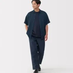 Men's Washed Linen Short Sleeve Shirt