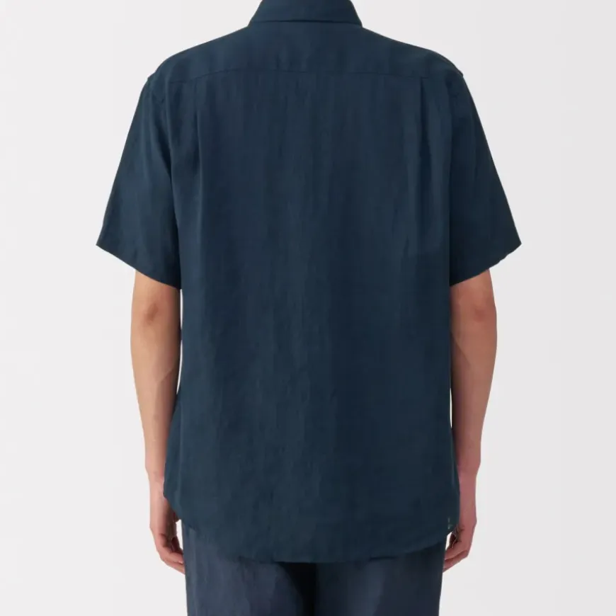 Men's Washed Linen Short Sleeve Shirt
