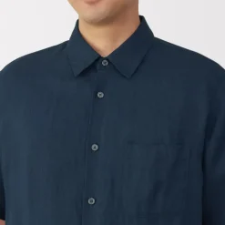 Men's Washed Linen Short Sleeve Shirt