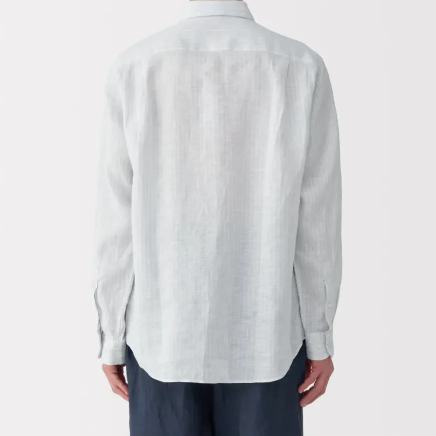 Men's Washed Linen Striped Shirt