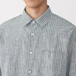 Men's Washed Linen Striped Shirt