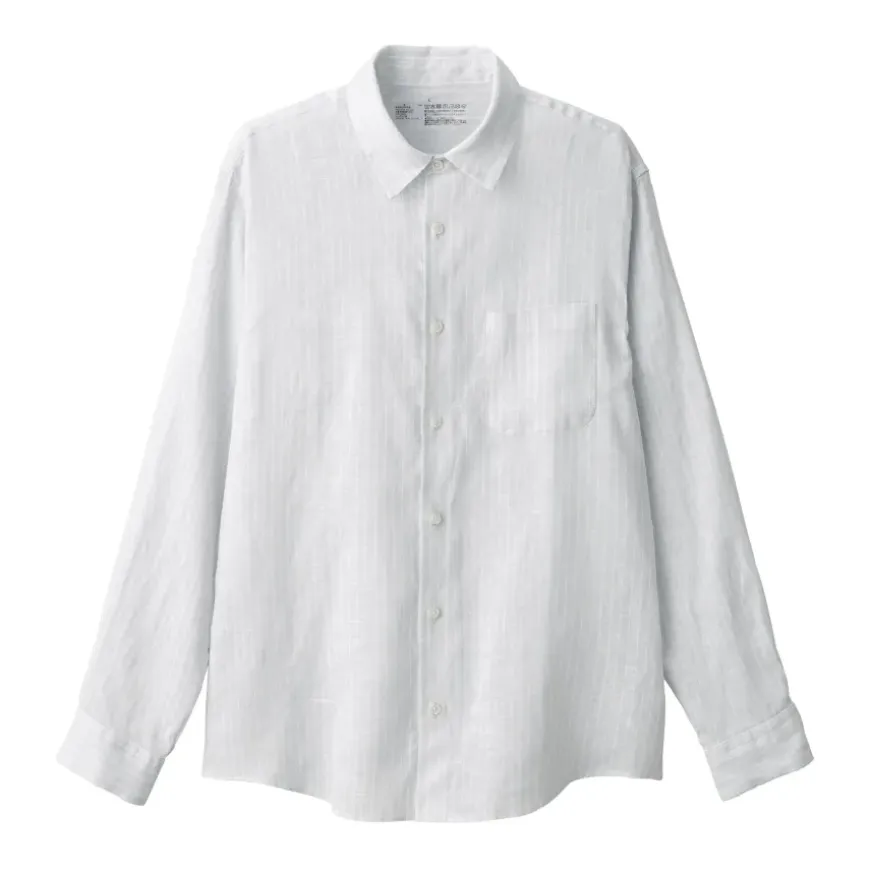 Men's Washed Linen Striped Shirt