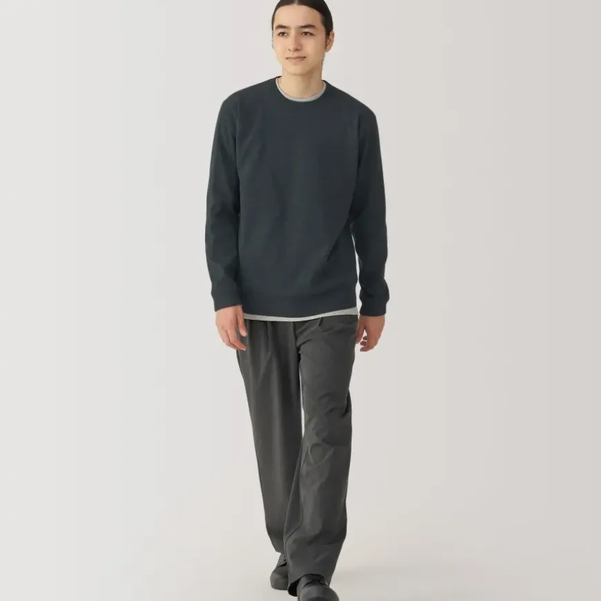 Men's Washed Milano Ribbed Crew Neck Sweater