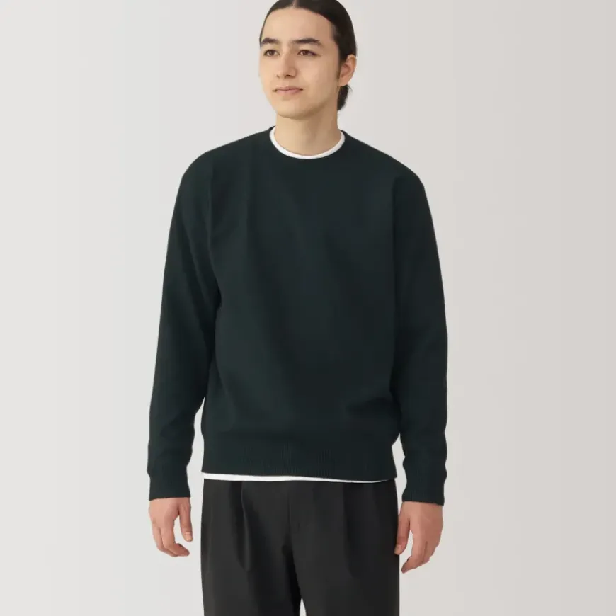 Men's Washed Milano Ribbed Crew Neck Sweater