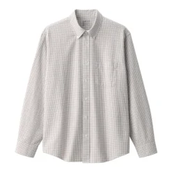 Men's Washed Oxford Button Down Long Sleeve Patterned Shirt