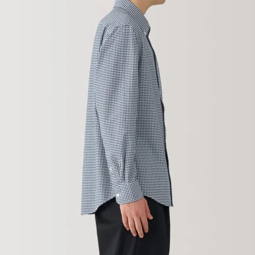 Men's Washed Oxford Button Down Long Sleeve Patterned Shirt
