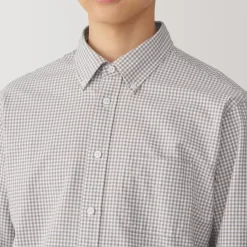 Men's Washed Oxford Button Down Long Sleeve Patterned Shirt