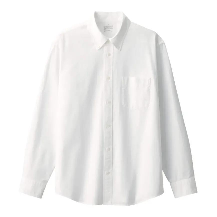 Men's Washed Oxford Button Down Long Sleeve Shirt