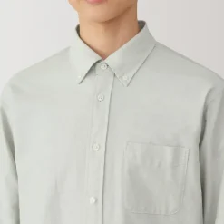 Men's Washed Oxford Button Down Long Sleeve Shirt
