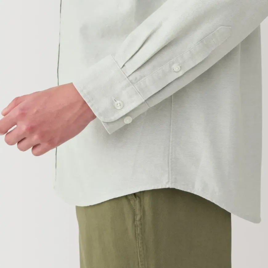 Men's Washed Oxford Button Down Long Sleeve Shirt