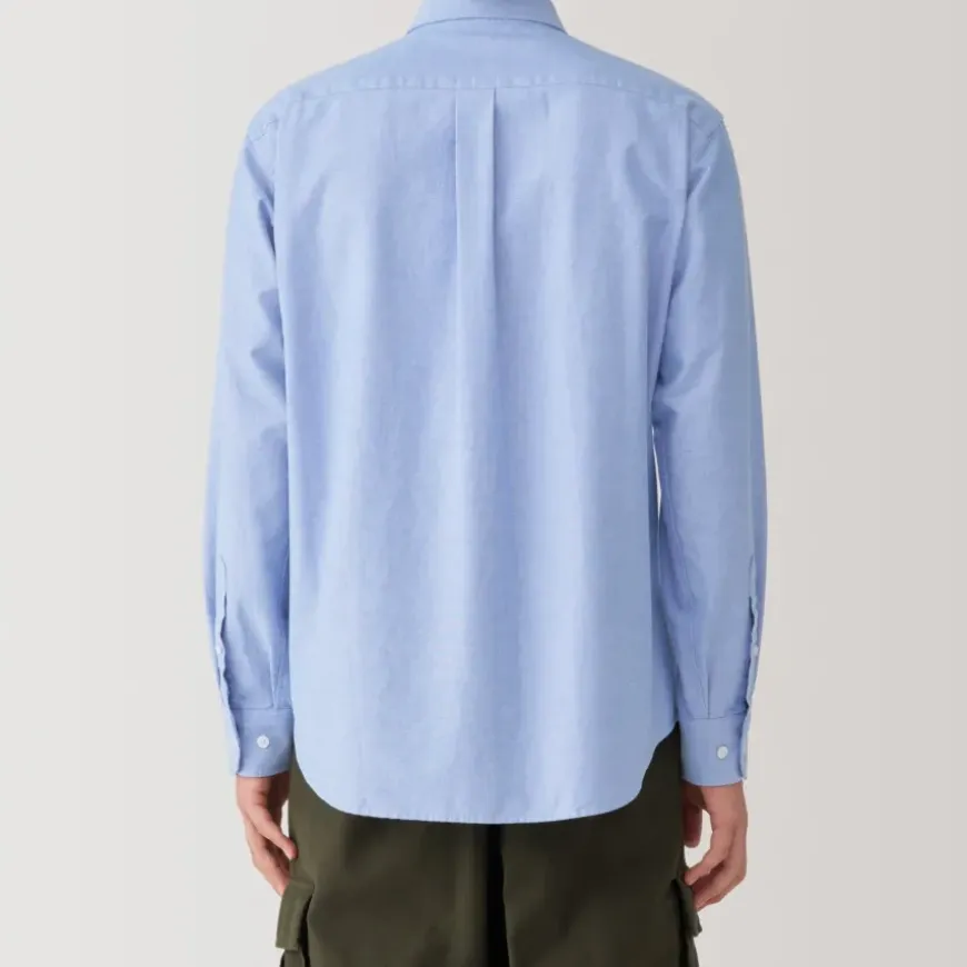 Men's Washed Oxford Button Down Long Sleeve Shirt