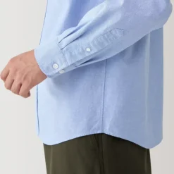 Men's Washed Oxford Button Down Long Sleeve Shirt