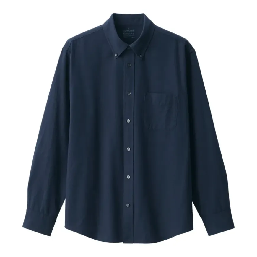 Men's Washed Oxford Button Down Long Sleeve Shirt