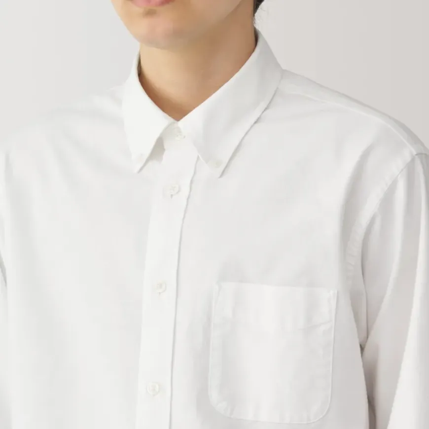 Men's Washed Oxford Button Down Long Sleeve Shirt