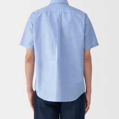 Men's Washed Oxford Button Down Short Sleeve Shirt