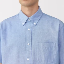 Men's Washed Oxford Button Down Short Sleeve Shirt