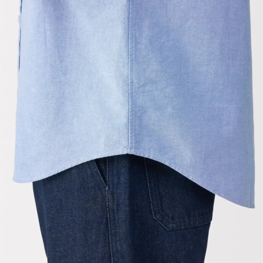 Men's Washed Oxford Button Down Short Sleeve Shirt