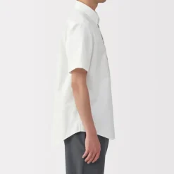 Men's Washed Oxford Button Down Short Sleeve Shirt