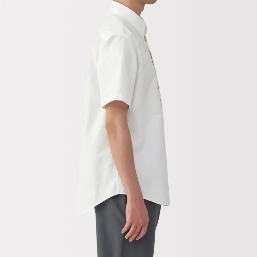 Men's Washed Oxford Button Down Short Sleeve Shirt