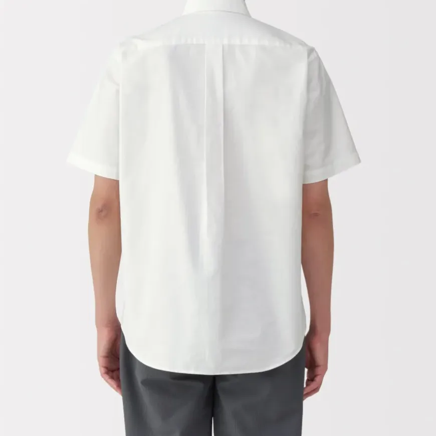 Men's Washed Oxford Button Down Short Sleeve Shirt