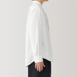 Men's Washed Oxford Stand Collar Long Sleeve Shirt