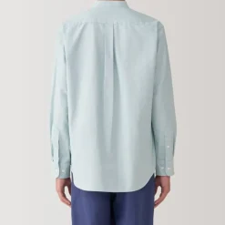 Men's Washed Oxford Stand Collar Long Sleeve Shirt