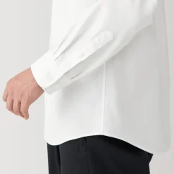 Men's Washed Oxford Stand Collar Long Sleeve Shirt