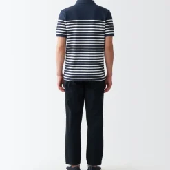 Men's Washed Pique Polo Shirt Stripe