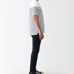 Men's Washed Pique Polo Shirt Stripe