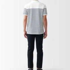 Men's Washed Pique Polo Shirt Stripe