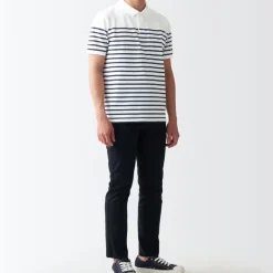 Men's Washed Pique Polo Shirt Stripe