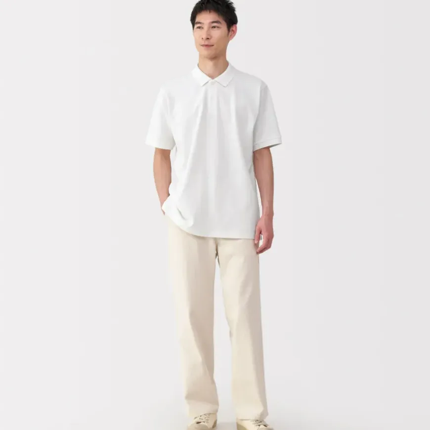 Men's Washed Pique Short Sleeve Polo Shirt
