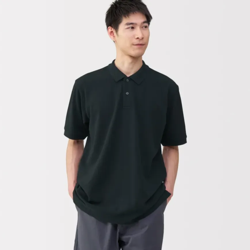 Men's Washed Pique Short Sleeve Polo Shirt