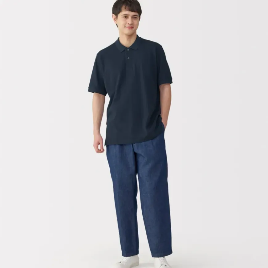 Men's Washed Pique Short Sleeve Polo Shirt
