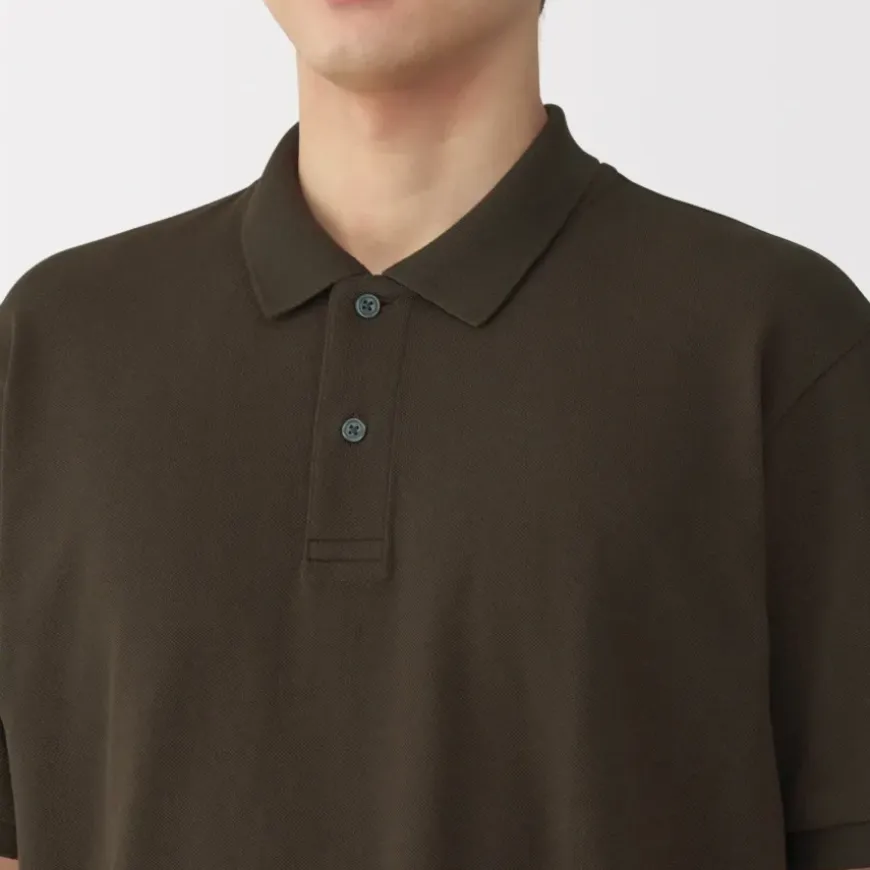 Men's Washed Pique Short Sleeve Polo Shirt