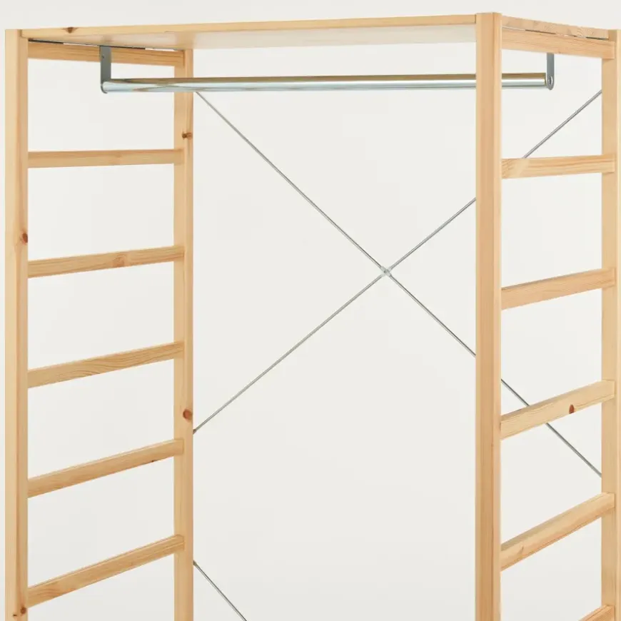 Pine Shelf Unit - Hanging Rail - Wide
