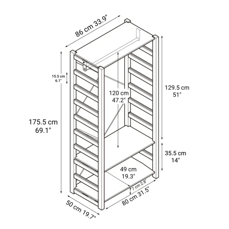 Pine Shelf Unit - Wardrobe