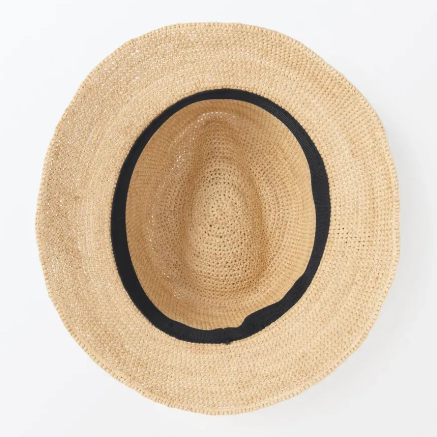 Raffia Foldable Fedora Hat