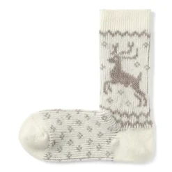 Right Angle Loose Top Reindeer Pattern Socks